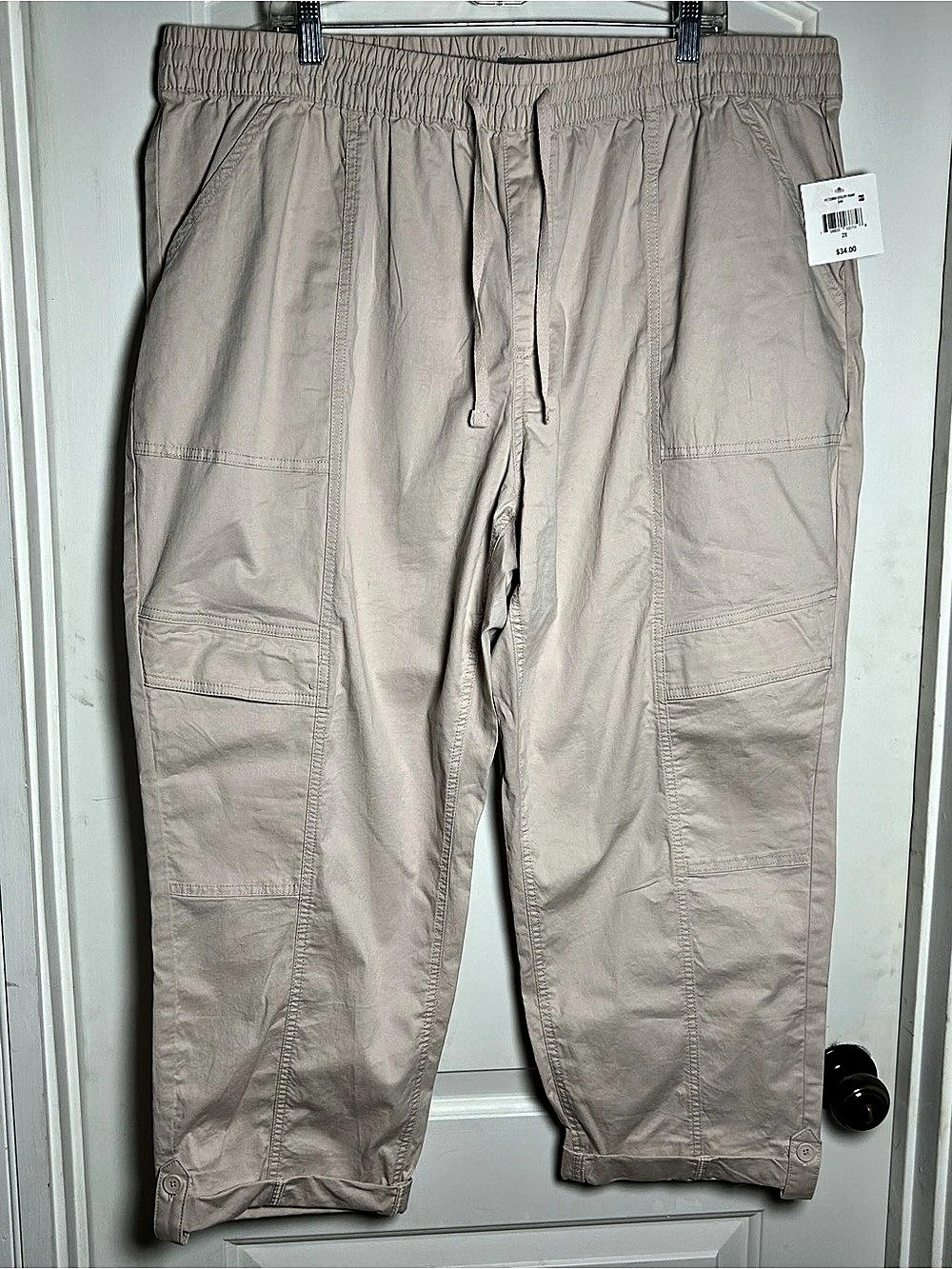 Falls Creek FC Convertible Utility Pant Capri Pants Light Pink Size 2X NWT